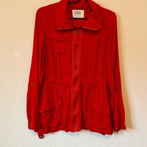 Ashley By 26 International Women's Red Utility Hooded Jacket Lightweight